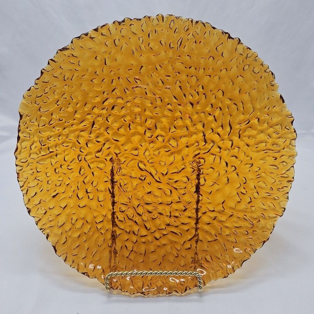 PartyLite Siena Lights Amber 10 1/4" Glass Dinner Plate